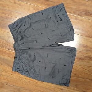 Nike Men's Athletic Shorts - Charcoal Gray with Black Swoosh